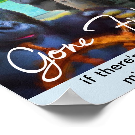 8x10 Humorous "Gone Fishing" Poster ポスター (角)