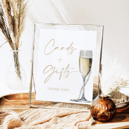 8x10" Pearls And Prosecco Cards and Gifts Sign ポスター