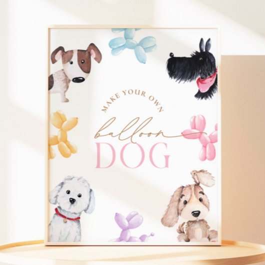 8x10 Puppy Paw-Tyバルーンドッグのサインを作る