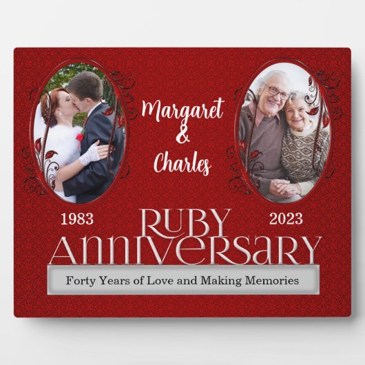 8x10 Ruby 40th 結婚anniversary Photo フォトプラーク (正面)