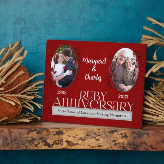 8x10 Ruby 40th 結婚anniversary Photo フォトプラーク (側面)