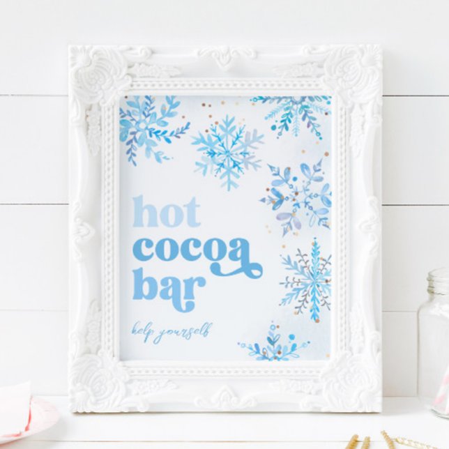 8x10 Snowflake Hot Cocoa Bar Sign (クリエイターアップロード済み)