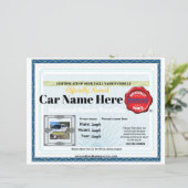 8x11国民名車の正式証明書 (スタンド正面)