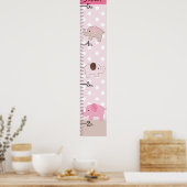 8x44で積み上げ保たピンクゾウの成長チャート! ポスター (キッチン)