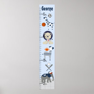 8x44のスポーツ保と動物の成長チャート！ ポスター