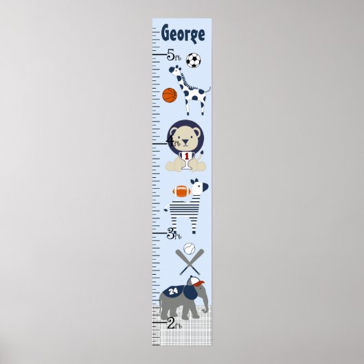 8x44のスポーツ保と動物の成長チャート! ポスター (正面)