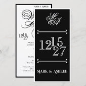 8x4 B&W両面結婚式招待状 (正面/裏面)