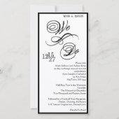 8x4 B&W両面結婚式招待状 (裏面)