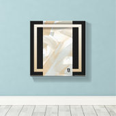 8x8インチSandy Tornado Trend抽象芸術アートベージュ キャンバスプリント (インサイチュ (ウッドフロア))