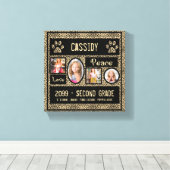 8x8チーズプリント学校年写真コラージュ キャンバスプリント (インサイチュ (ウッドフロア))