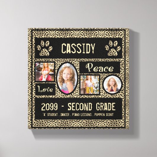 8x8チーズプリント学校年写真コラージュ キャンバスプリント (正面)