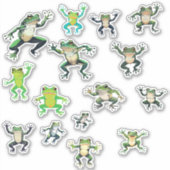 8x8 15踊りフロッグステッカー シール (正面)