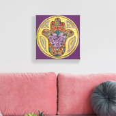 8x8 Hamsa Mandala - Premium Stretted Canvas Print キャンバスプリント (インサイチュ (リビング))