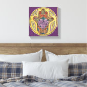 8x8 Hamsa Mandala - Premium Stretted Canvas Print キャンバスプリント (インサイチュ (寝室))