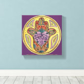 8x8 Hamsa Mandala - Premium Stretted Canvas Print キャンバスプリント (インサイチュ (ウッドフロア))