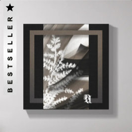 8x8" Terra’s Tender Whisper Abstract Brown Flowers キャンバスプリント