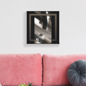 8x8" Terra’s Tender Whisper Abstract Brown Flowers キャンバスプリント (インサイチュ (リビング))