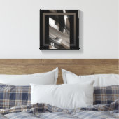 8x8" Terra’s Tender Whisper Abstract Brown Flowers キャンバスプリント (インサイチュ (寝室))