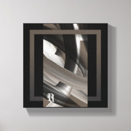 8x8" Terra’s Tender Whisper Abstract Brown Flowers キャンバスプリント