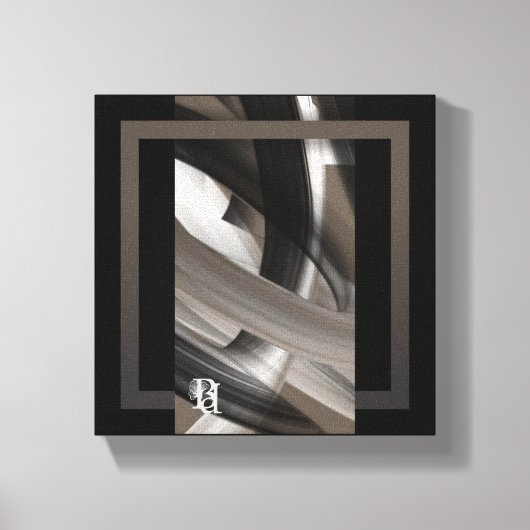 8x8" Terra’s Tender Whisper Abstract Brown Flowers キャンバスプリント (正面)