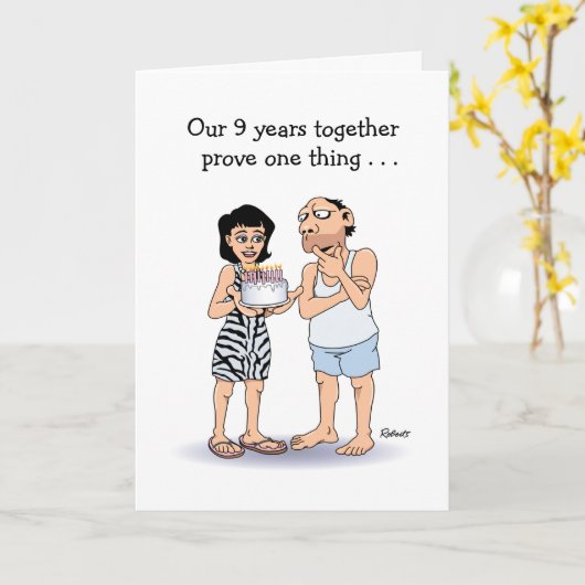 9おもしろい周年愛 カード (黄色い花)