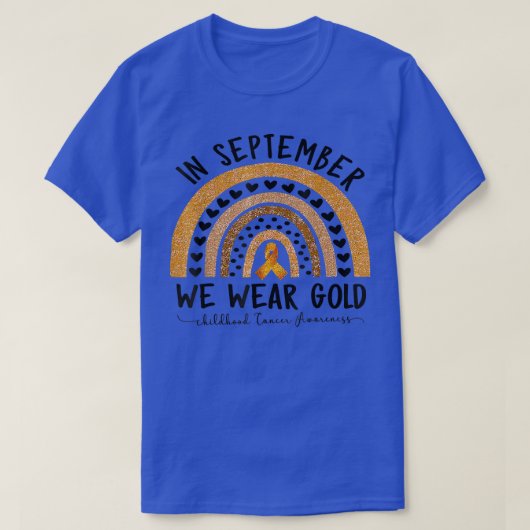 9おもしろい月の小児がん認識度 Tシャツ (デザイン正面)