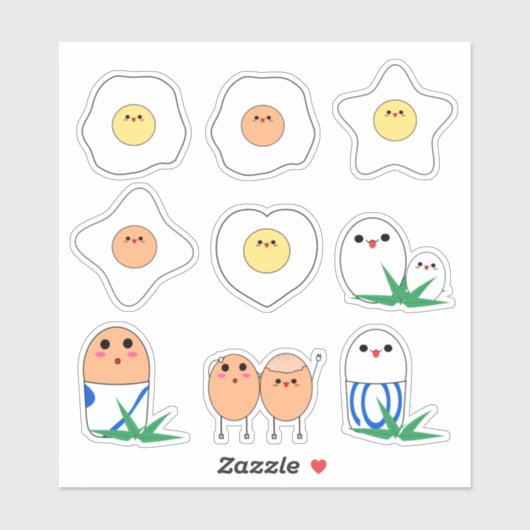 9かわいいエッグビニールのシールのセット シール (シート)