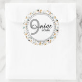 9か月のマイルストーンベビーのグラフとバルーン ラウンドシール (バッグ)