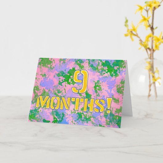 9か月の節酒誕生日/記念日カード カード (黄色い花)