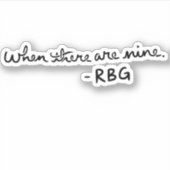 9つあるとき – RBG シール (正面)