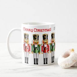 9つのおもしろいで赤いおよび緑のクリスマスのくるみ割り コーヒーマグカップ