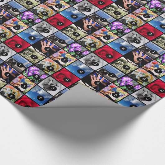 9つのイメージとあなた自身の写真のコレクションを作成して下さい ラッピングペーパー (角)