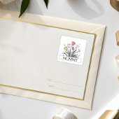 9つのカスタムゲストリスト名 かわいい美しい花 シール