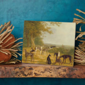 9つのグレイハウンドの風景(油の画) フォトプラーク (側面)