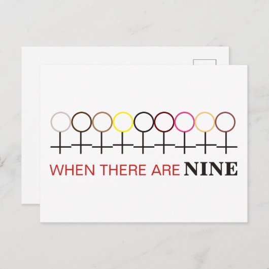 9つのジャスティスがある場合Ginsburg RBG SCOTUS ポストカード (正面/裏面)