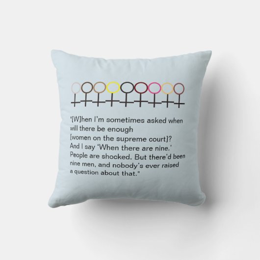 9つのジャスティス・ギンズバーグRBG引用文 クッション (裏面)