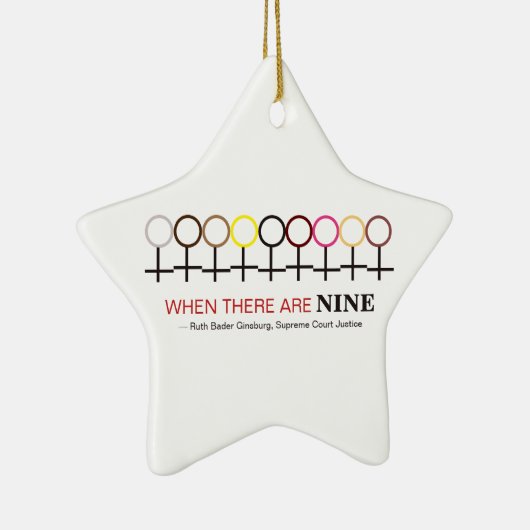 9つのジャスティス・ギンズバーグRBG引用文 セラミックオーナメント (右)