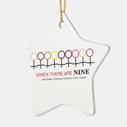 9つのジャスティス・ギンズバーグRBG引用文 セラミックオーナメント (左)
