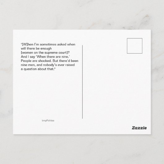 9つのジャスティス・ギンズバーグRBG引用文 ポストカード (裏面)
