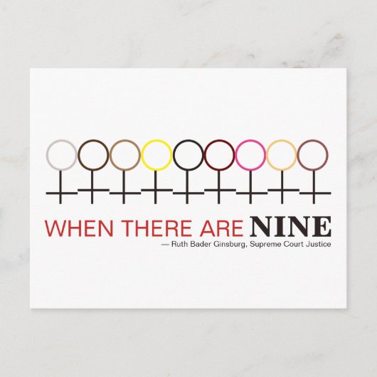 9つのジャスティス・ギンズバーグRBG引用文 ポストカード (正面)