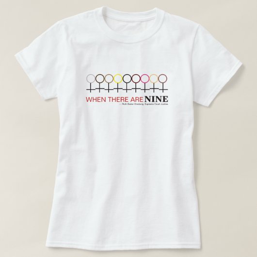 9つのジャスティス・ギンズバーグRBG引用文 Tシャツ (デザイン正面)