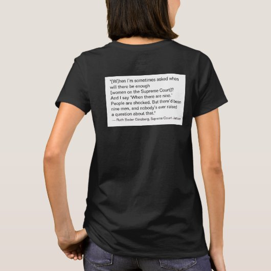 9つのジャスティス・ギンズバーグRBG引用文T-S Tシャツ (裏面)