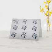 "9つのスクリーン印刷されたカニ" バースデーカード カード (黄色い花)