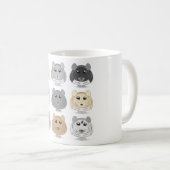 9つのチンチラのデザインのマグ コーヒーマグカップ (正面右)