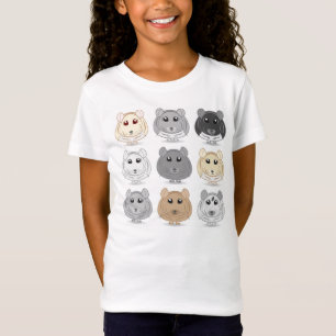 9つのチンチラのデザインの青年Tシャツ Tシャツ