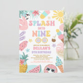 9つのトロピカルビーチ9th誕生日パーティーにスプラッシュ 招待状 (スタンド正面)