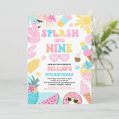 9つのトロピカルビーチ9th誕生日パーティーにスプラッシュ 招待状 (スタンド正面)