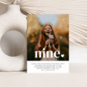 9つのハートフォトファースト誕生日招待状 招待状