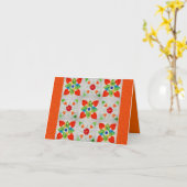 9つのパッチのハートのキルト カード (黄色い花)