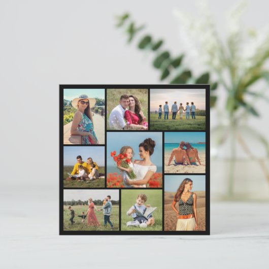 9つのフォトコラージュの挨拶を作成する カード (スタンド正面)